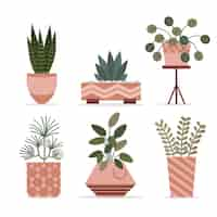 Free vector flat houseplant collection