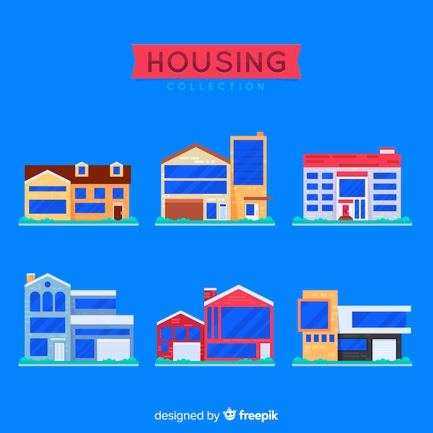 Free vector flat housing collection