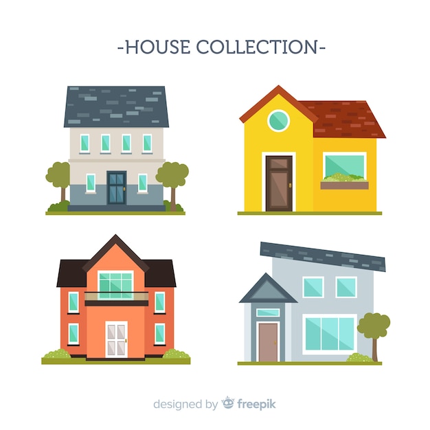 Free vector flat housing collection