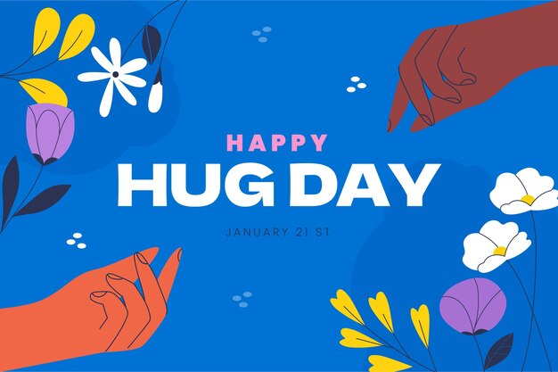 Flat hug day background