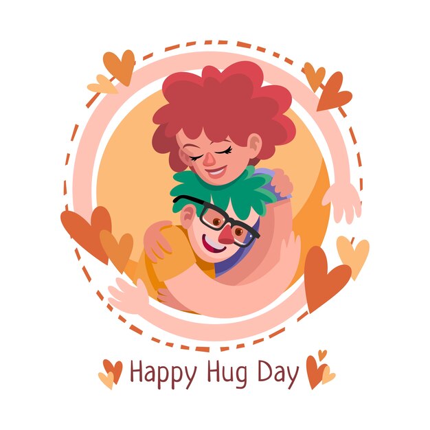 Flat hug day background