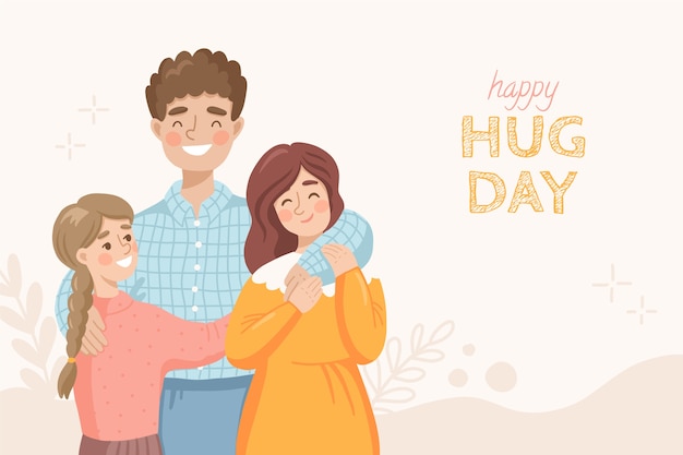 Free vector flat hug day background