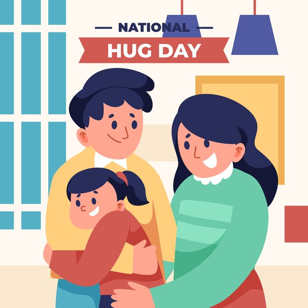 Free vector flat hug day illustration