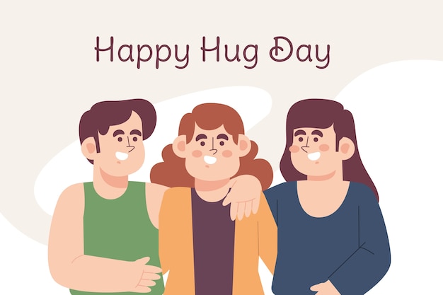 Free vector flat hug day illustration