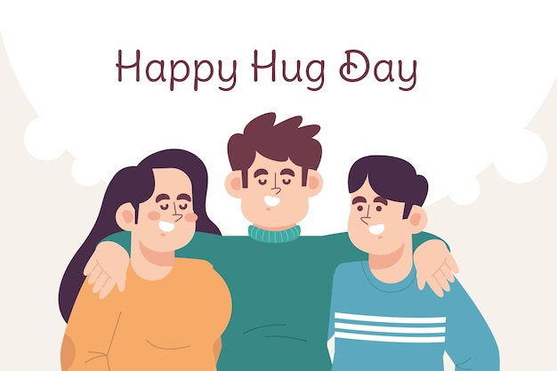 Flat hug day illustration