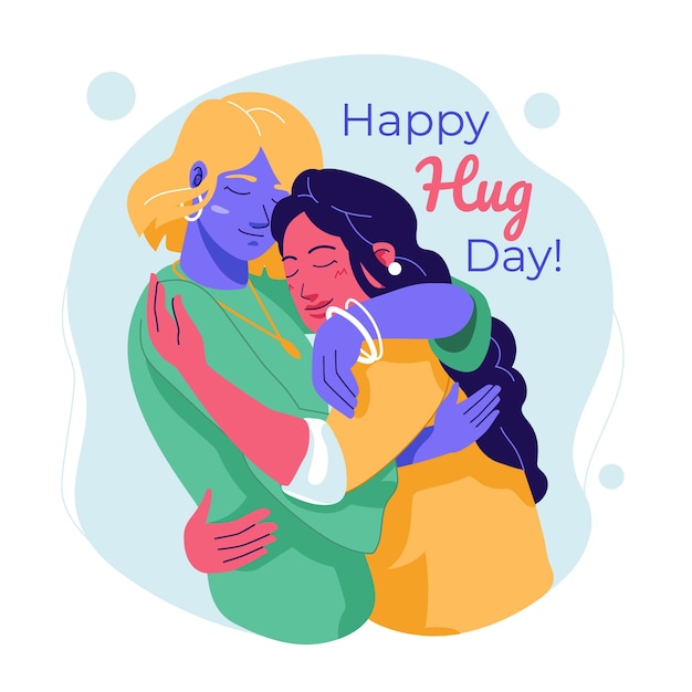 Flat hug day illustration