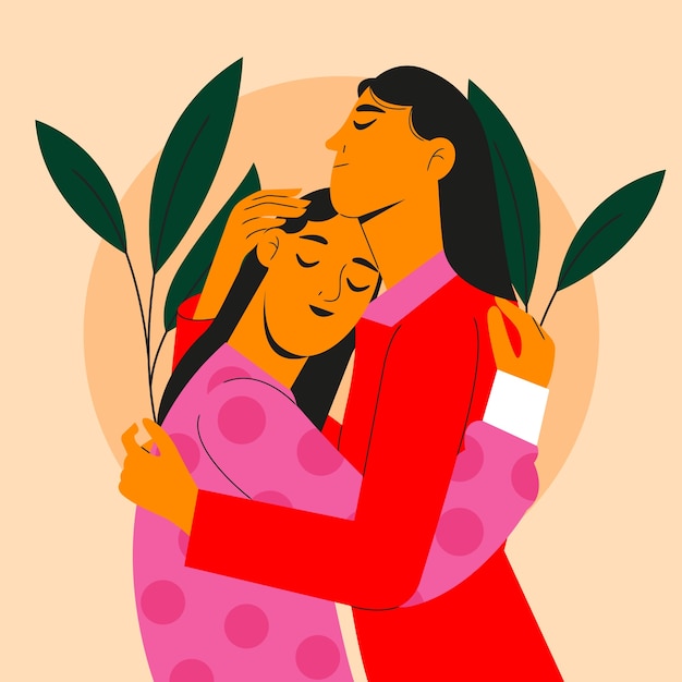 Free vector flat hug day illustration