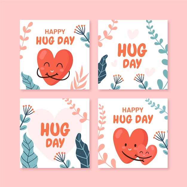 Flat hug day instagram posts collection