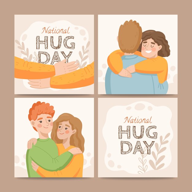 Flat hug day instagram posts collection