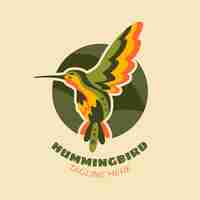 Free vector flat hummingbird logo template