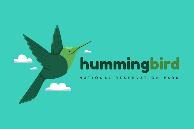 Free vector flat hummingbird logo template