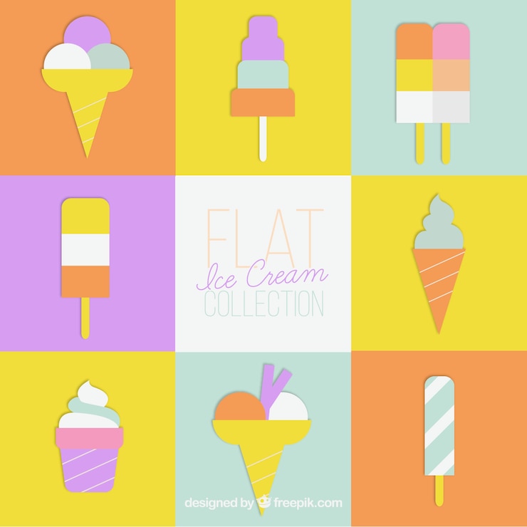 Free Vector flat ice cream collection