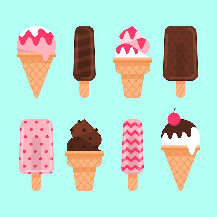 Free Vector flat ice cream collection