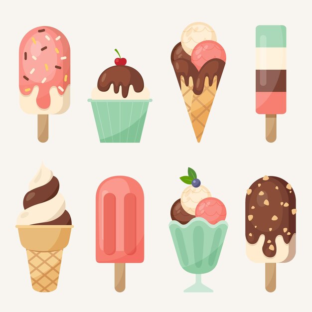 Flat ice cream collection