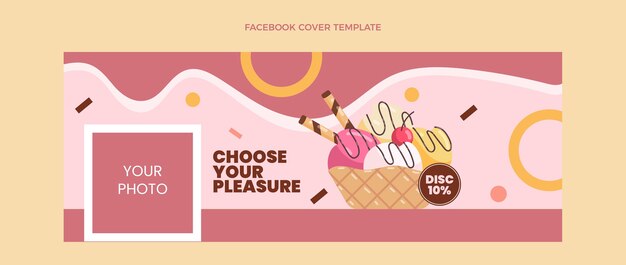 Flat ice cream facebook cover