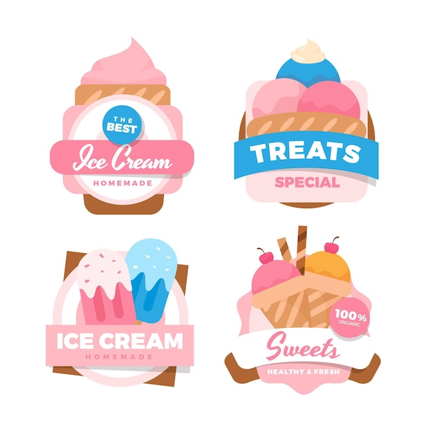 Flat ice cream label pack