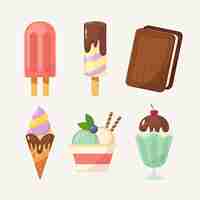 Free vector flat ice cream pack