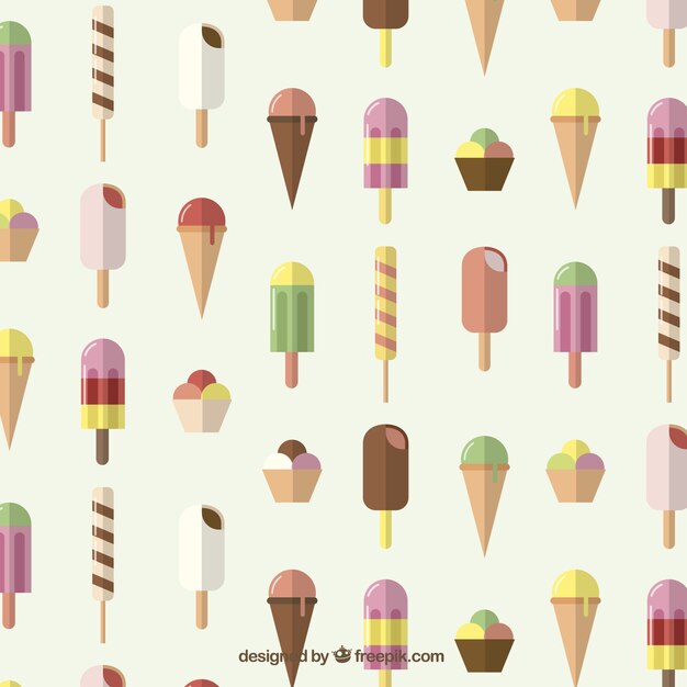 Flat ice-creams pattern