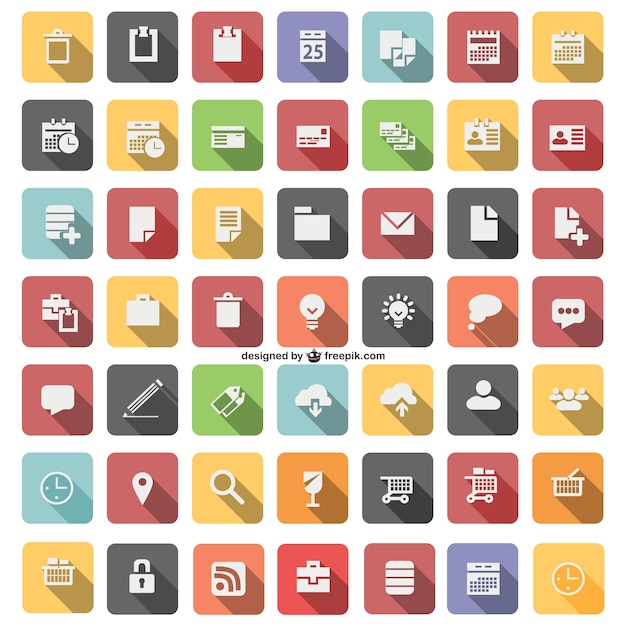 Vettore gratuito icon piatto set vector