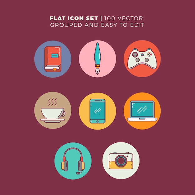 Flat icons set 