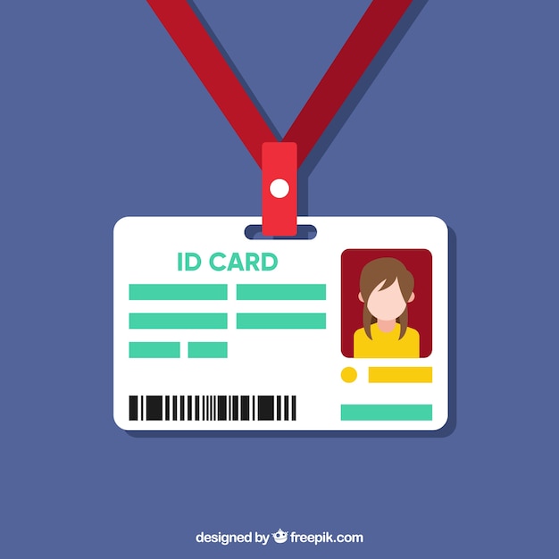 Flat id card with clasp and lanyard