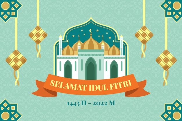 Flat idul fitri background