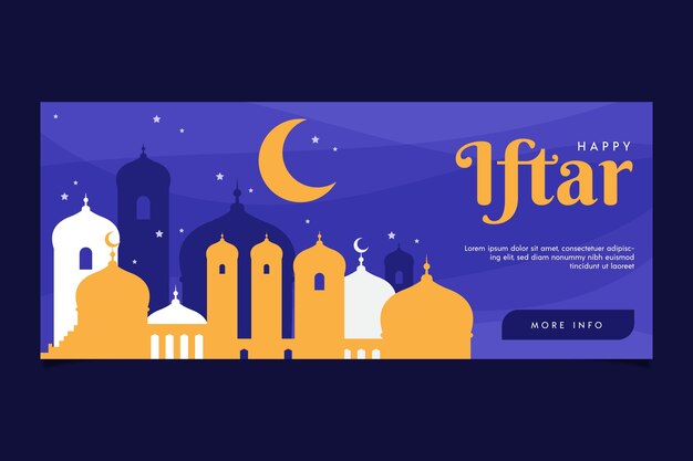 Flat iftar banner