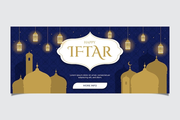 Flat iftar banner