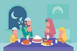 Free vector flat iftar illustration