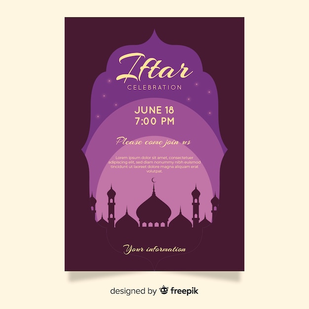 Flat iftar invitation template