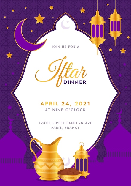 Flat iftar invitation template