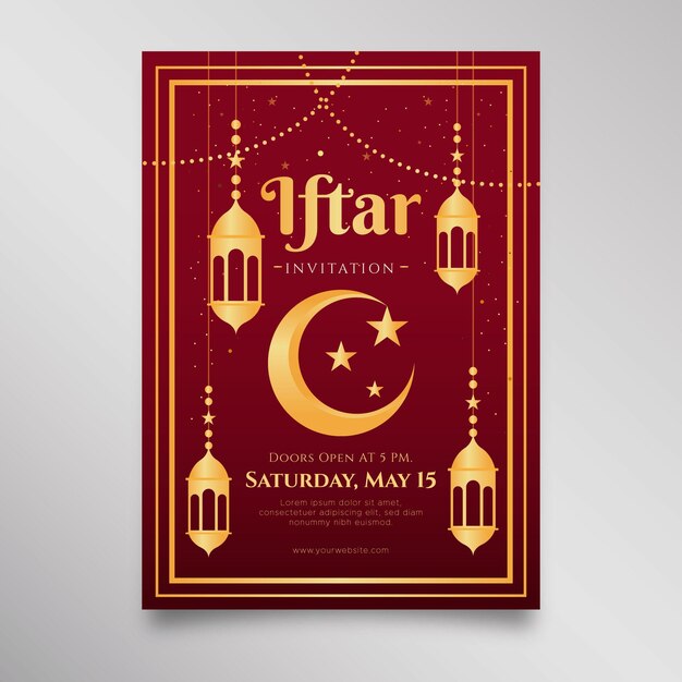 Flat iftar invitation template