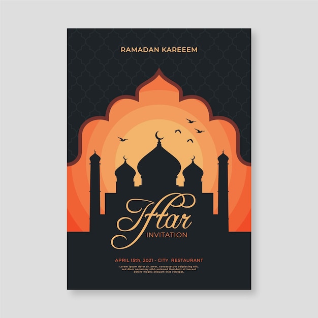 Flat iftar invitation template