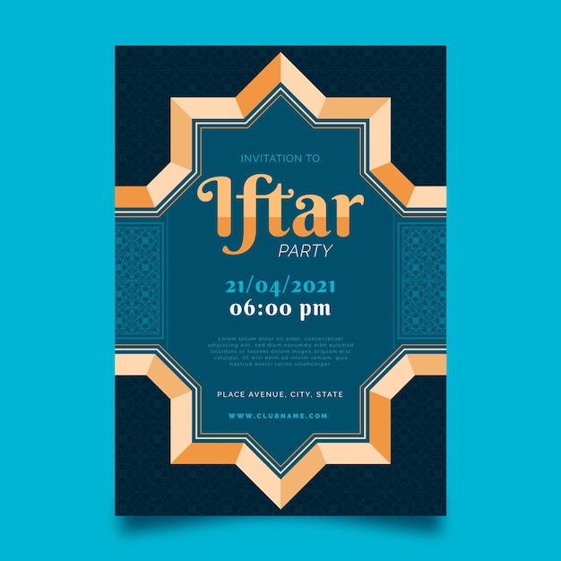 Flat iftar invitation template