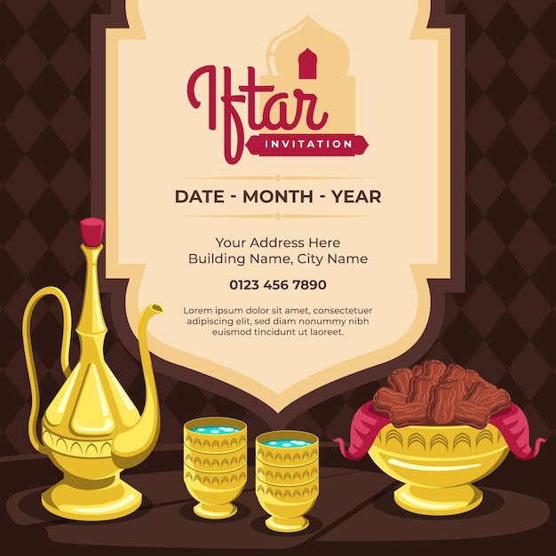 Flat iftar invitation template