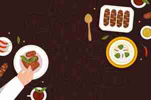 Free vector flat iftar meal illustration