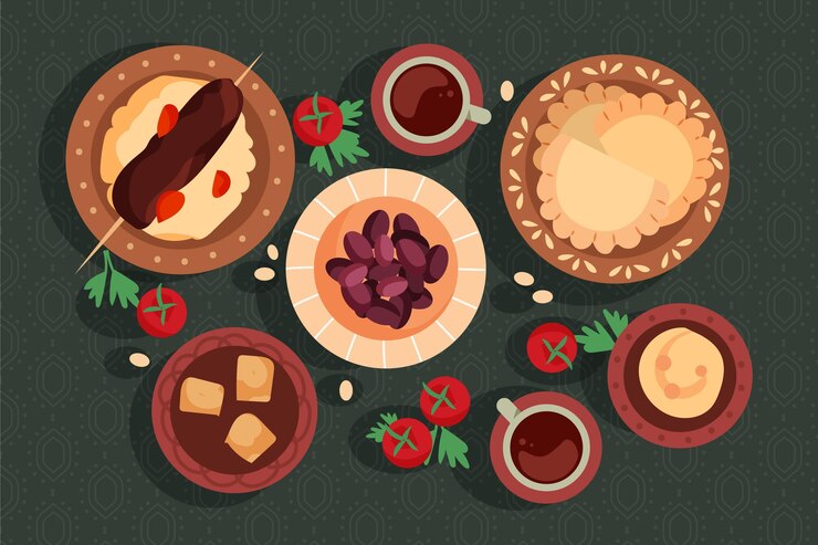 Free Vector flat iftar meal illustration