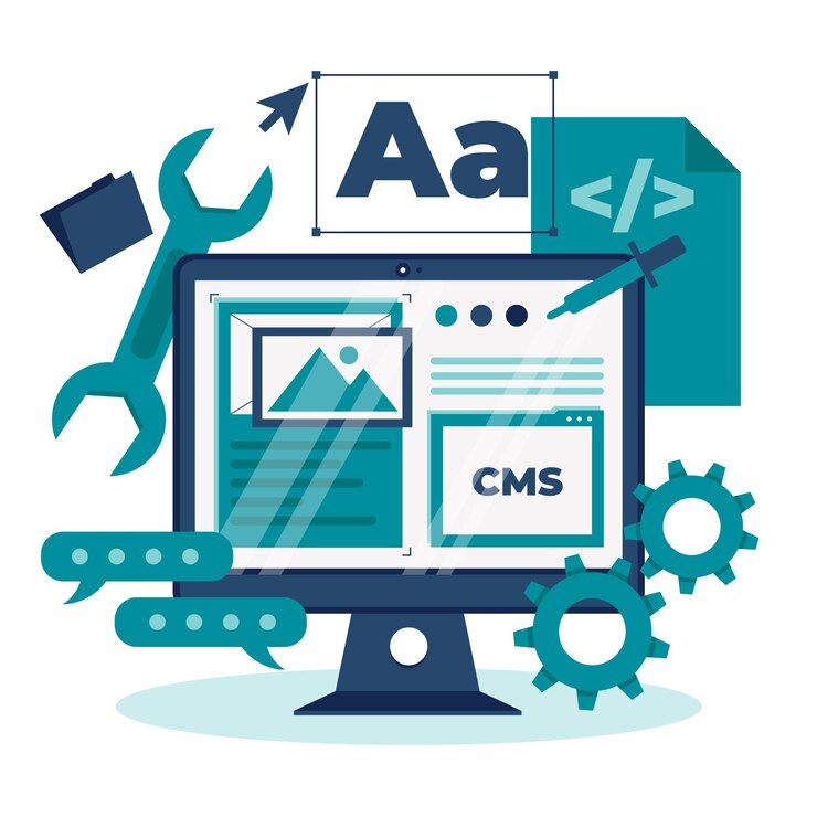 मुफ़्त वेक्टर flat illustrated cms concept