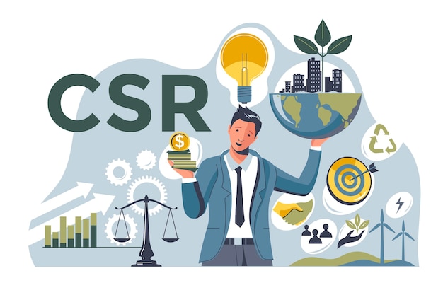 Плоская иллюстрированная концепция csr