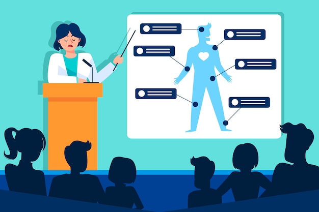 Free vector flat illustrated medical conference