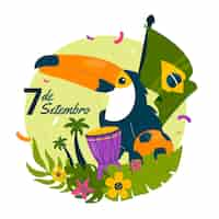 Free vector flat illustration for 7 de setembro celebration