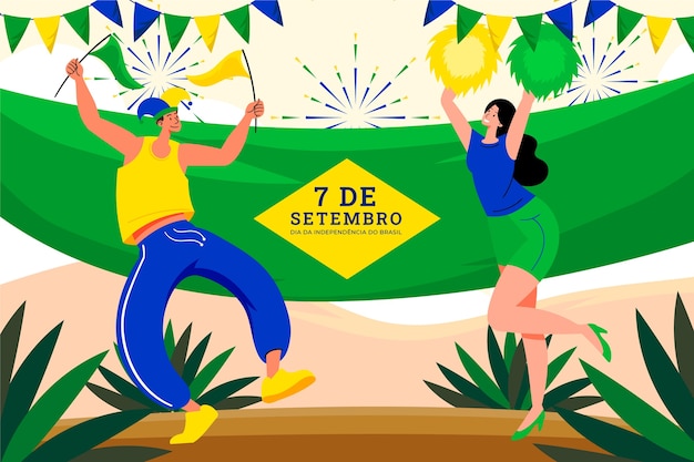 Free vector flat illustration for 7 de setembro celebration