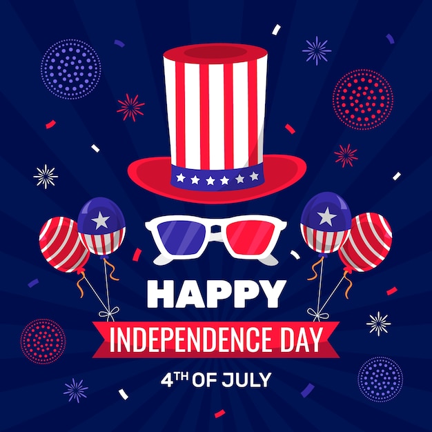 Flat illustration for american 4th of july celebration