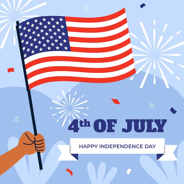Flat illustration for american 4th of july celebration