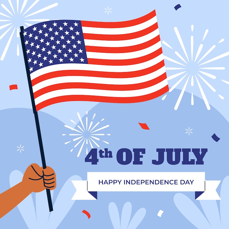Free Vector flat illustration for american 4th of july celebration