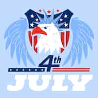 Free vector flat illustration for american 4th of july celebration