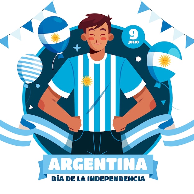 Illustrazione piatta per la celebrazione del giorno dell'indipendenza argentina