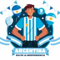 Free vector flat illustration for argentinian independence day celebration