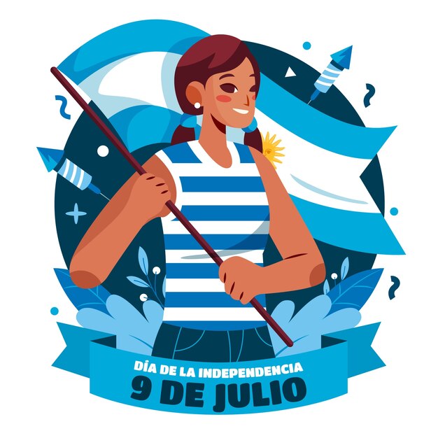 Flat illustration for argentinian independence day celebration