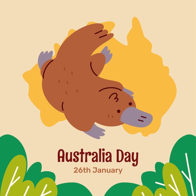 Vettore gratuito illustrazione piatta per la celebrazione della giornata nazionale australiana